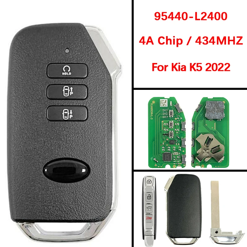 

CN051192 Смарт-брелок послепродажного обслуживания, 7 кнопок, пульт дистанционного управления без ключа, чип 4A, 433 МГц, 95440-L2400 для KIA K5 2022