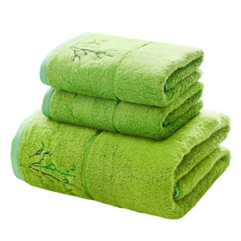 

3PCS Quality Bamboo Fiber Bath Towels Set Thick Home Soft Quick Absorbent Luxury Hand Face Towel Toalha De Praia Washcloth 수건 세트