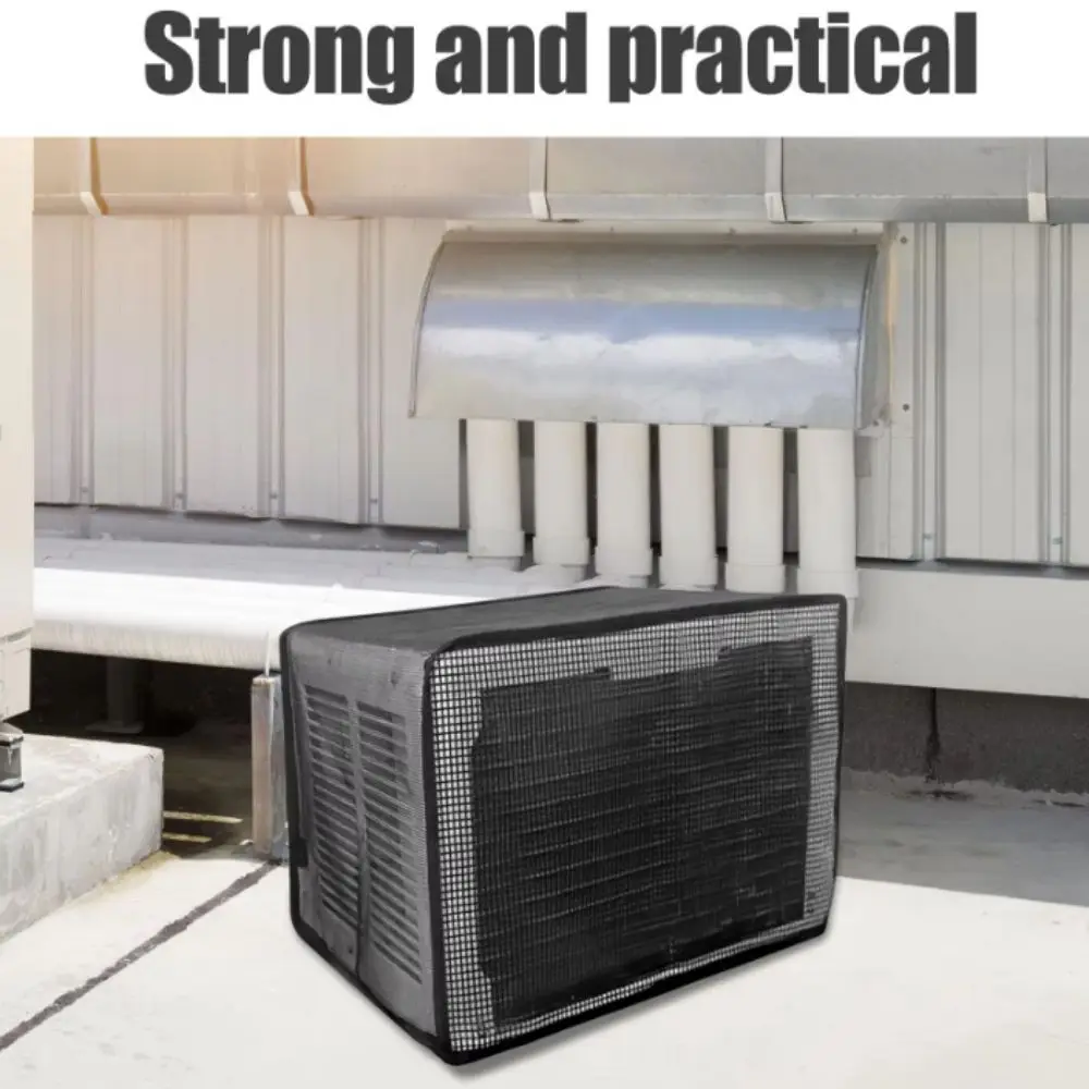 Mesh Air Conditioner Cover Black Full Coverage Ac Unit Cover U-Shaped Debris Resistant Window Air Conditioner Cover