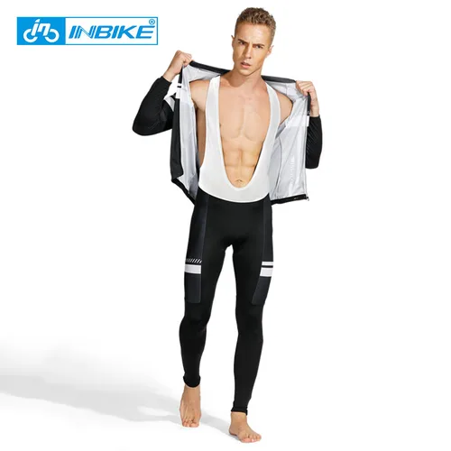 Imagen 1 del producto INBIKE-Conjunto de Jersey de ciclismo para hombre, ropa de manga larga para deportes al aire libre, pantalones de babero acolchados de Gel, Jersey para bicicleta de montaña, verano y primavera, 319