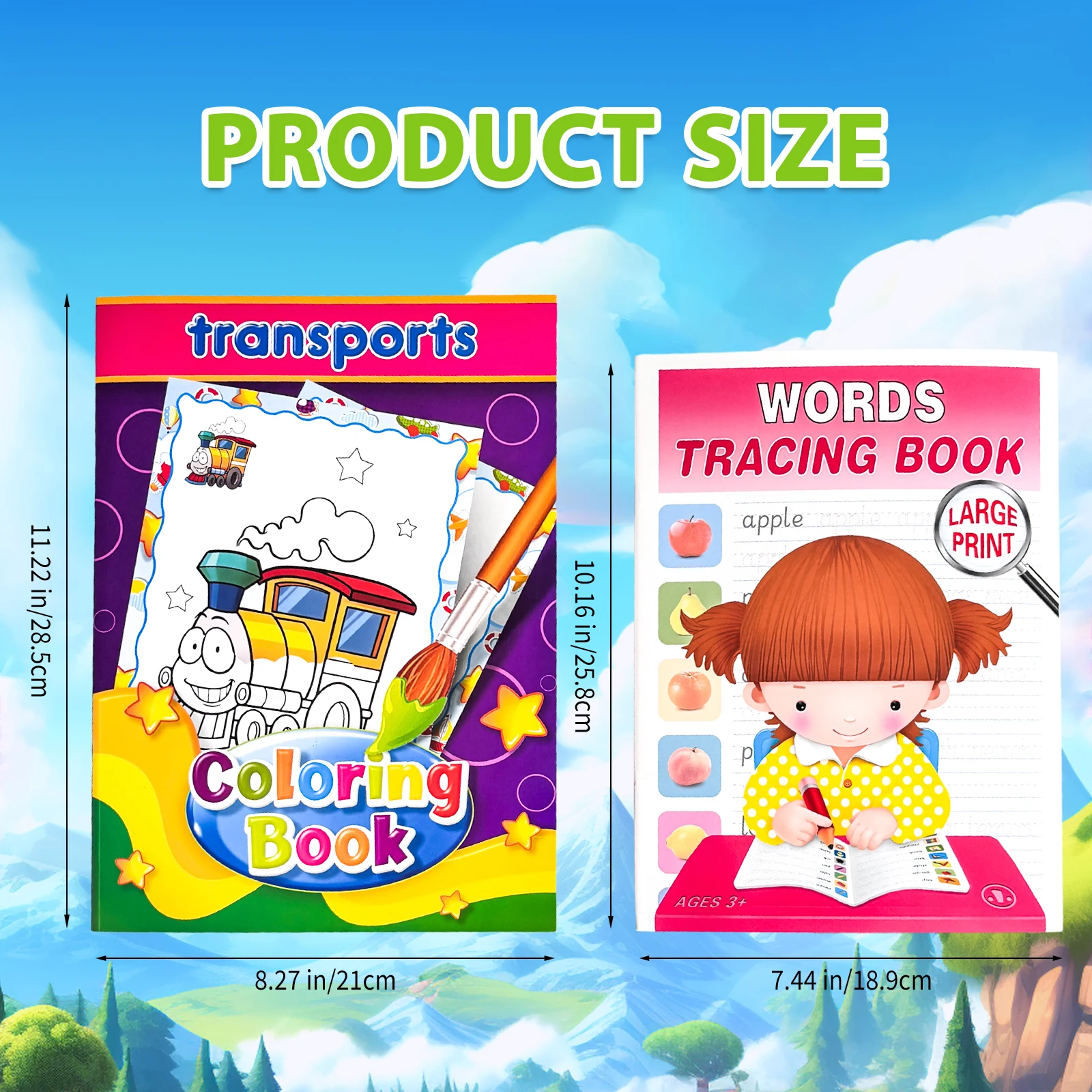 Cuadernos en inglés, libros para colorear para niños, libros de dibujo, ejercicios de tareas para practicar caligrafía, mejorar la concentración del chico