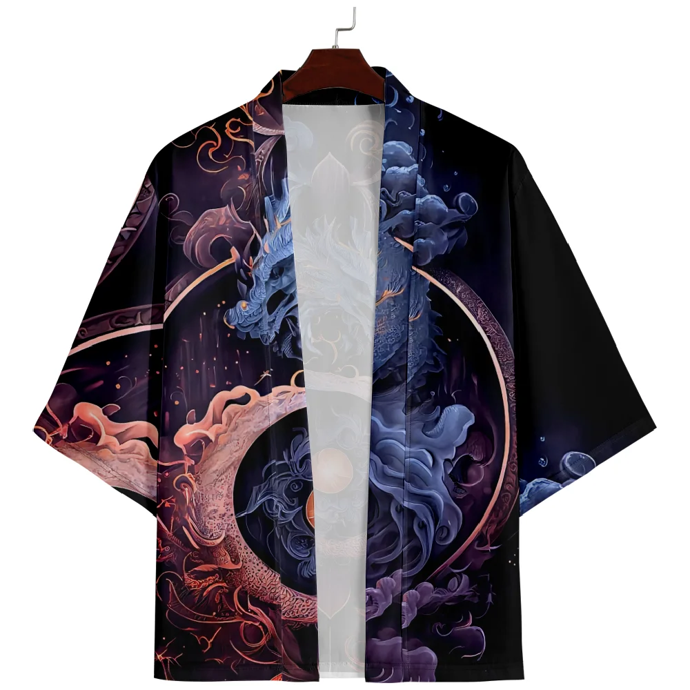 Anime Dragon Kimono Summer Women Men Haori Yukata Female Japanese Cardigan Girl Cosplay Shirt Men Tops