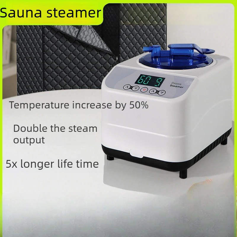 1350W Large Capacity Steam Engine Home and Commercial Steam Fumigator, Wooden Barrel Sauna Box Accessories Fumigation Pot