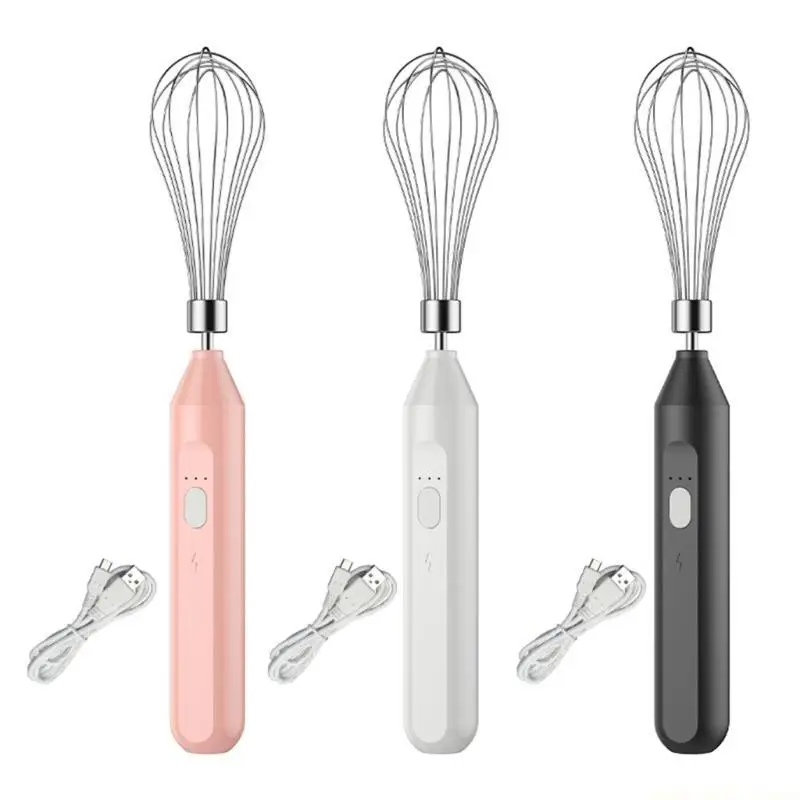 QX2E 3 Speed Adjustable Eggs Beater Rechargeable Milk Frothers Handheld Electric Whisk Beater Foam Maker Hand Mixers Easy to Use