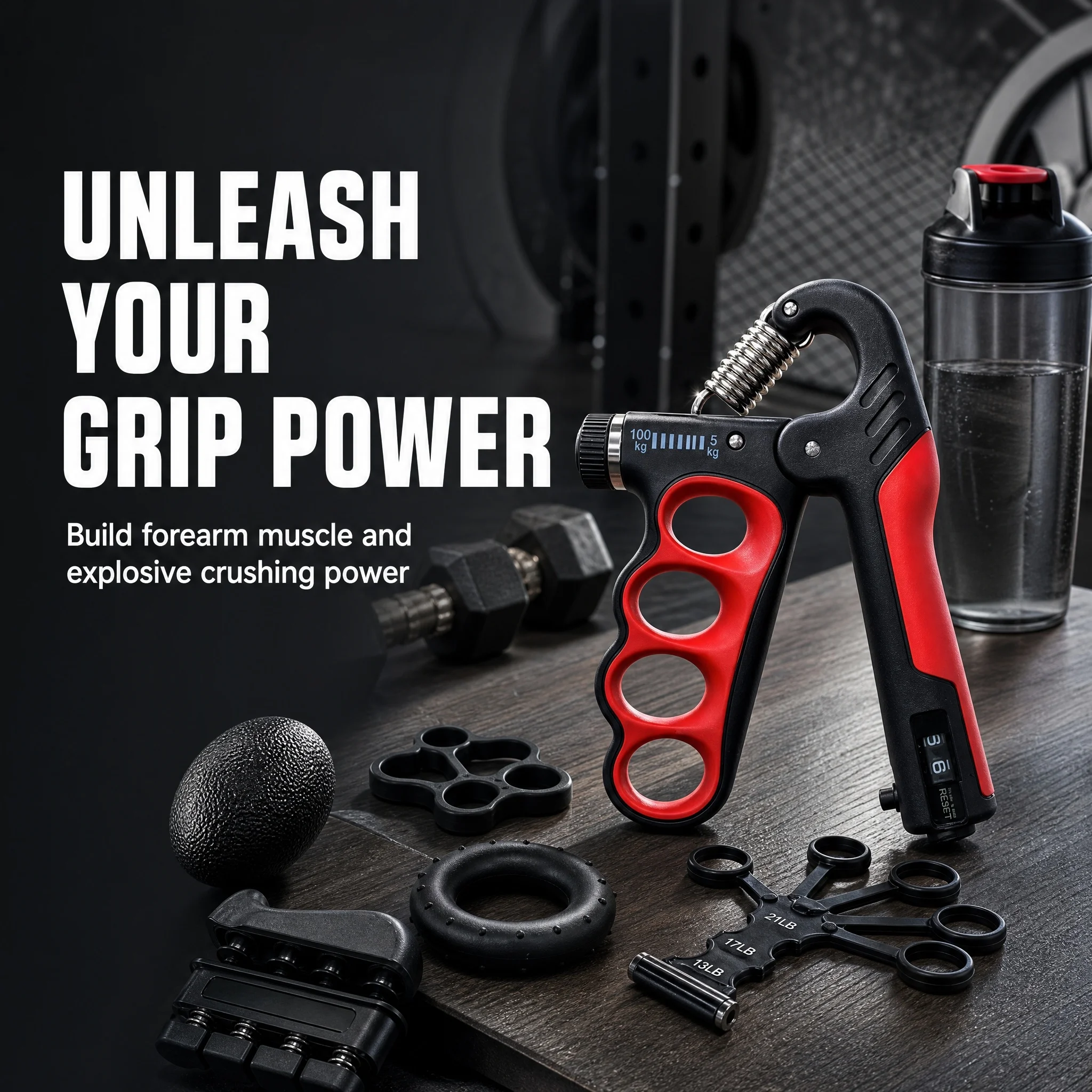 Six piece set - Hand strength training combination multifunctional grip fitness exercise tool