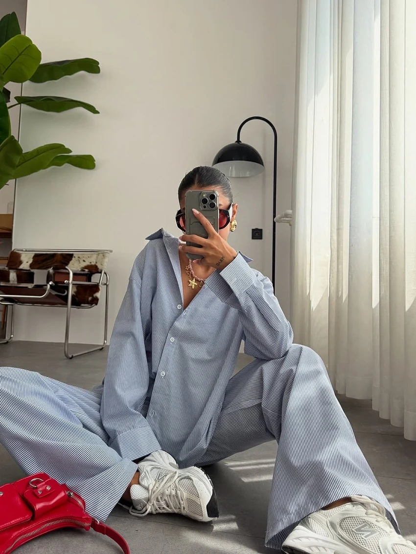 Marthaqiqi الشتاء فام بيجامة البدلة الدانتيل يصل ثوب النوم طويلة الأكمام ملابس خاصة بدوره إلى أسفل طوق ملابس النوم السراويل مخطط ثوب النوم مجموعة