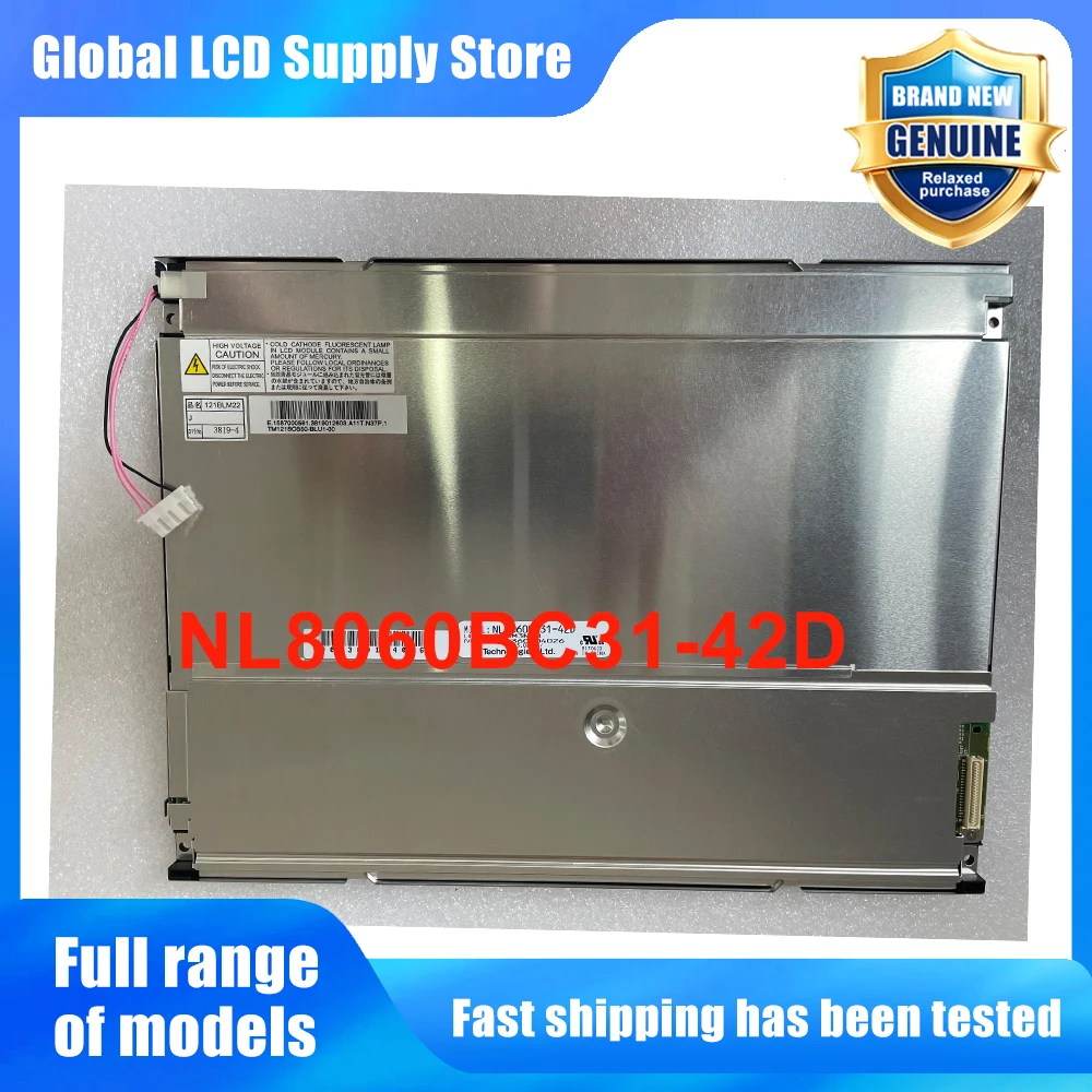 NL8060BC31-42D 12.1 Inch Industrial LCD Display Screen Panel Original for 41 Pins Connector New