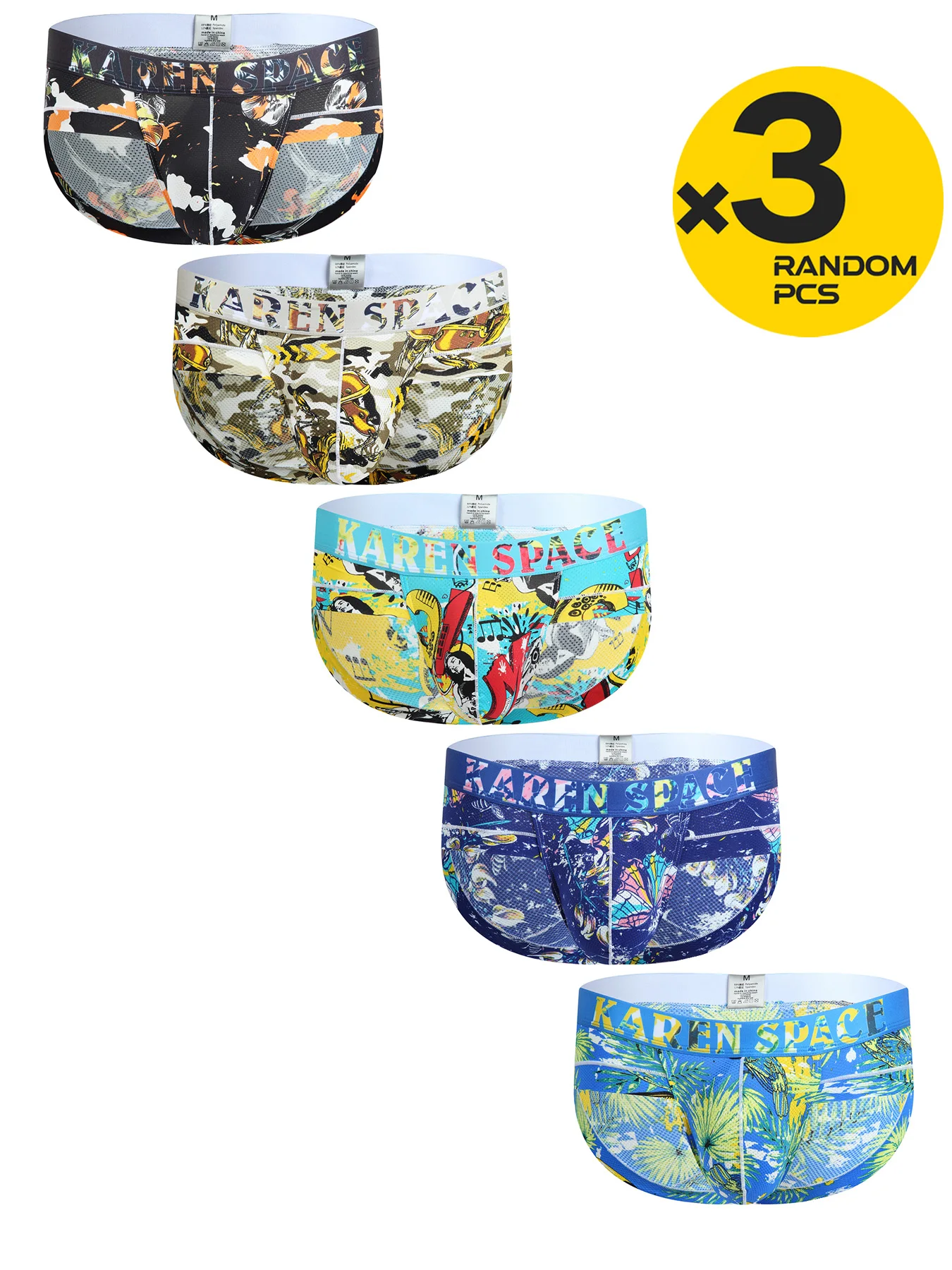 

Молодежное сетчатое нижнее белье из ледяного шелка, U-образная выпуклая сумка, дышащие тонкие трусы с низкой талией для молодых мужчин, доступны 3 шт./4 шт.