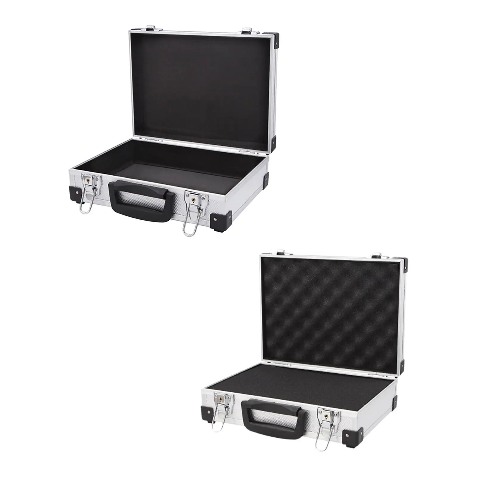 Aluminum Alloy Toolbox Shockproof Home Toolbox with Security Latch Hard Shell Equipment Protection Case for Travel Microphone