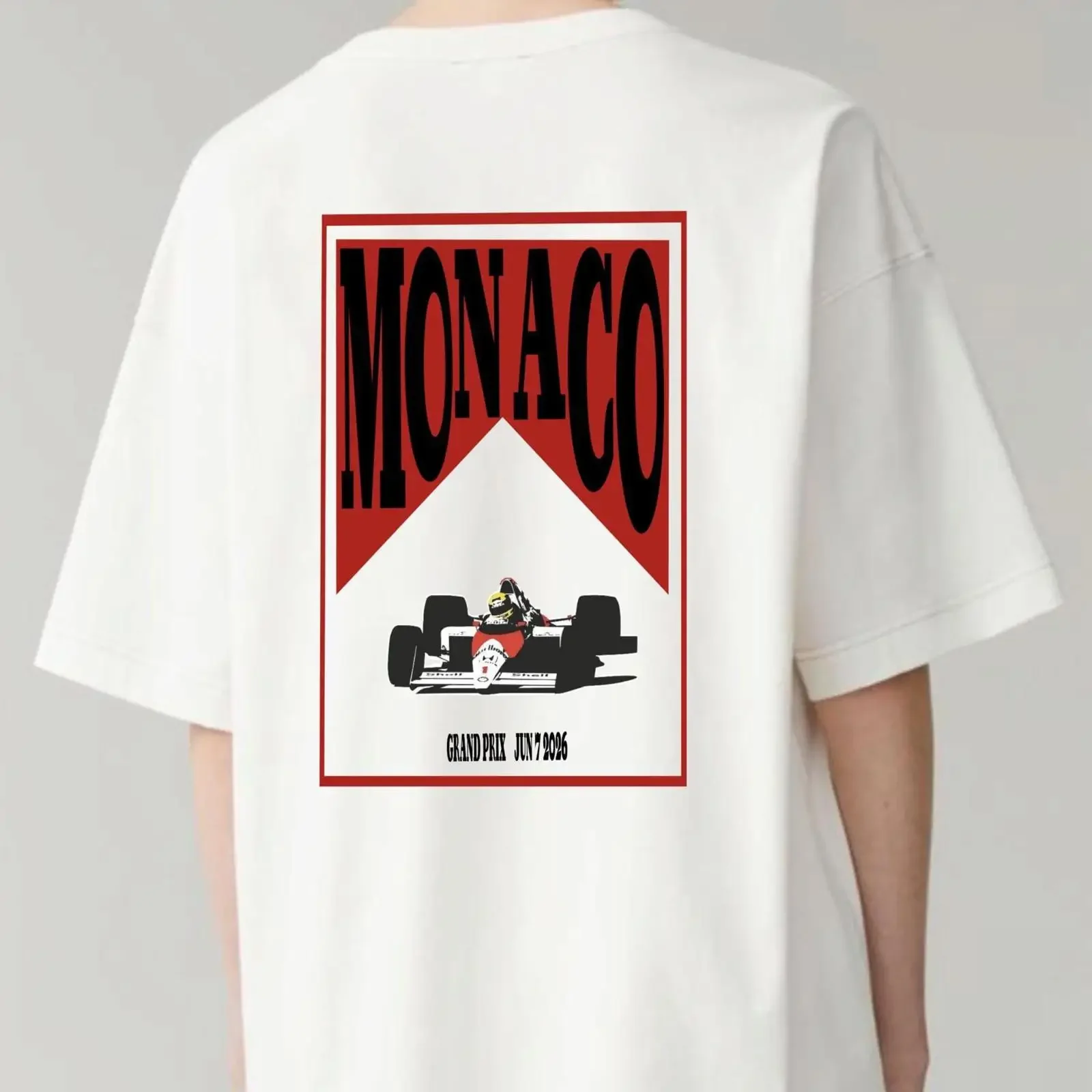 Monaco Grand Prix T Shirt Vintage Motorsport Streetwear vintage Washed homme fashion Versatile streetwear Stretched