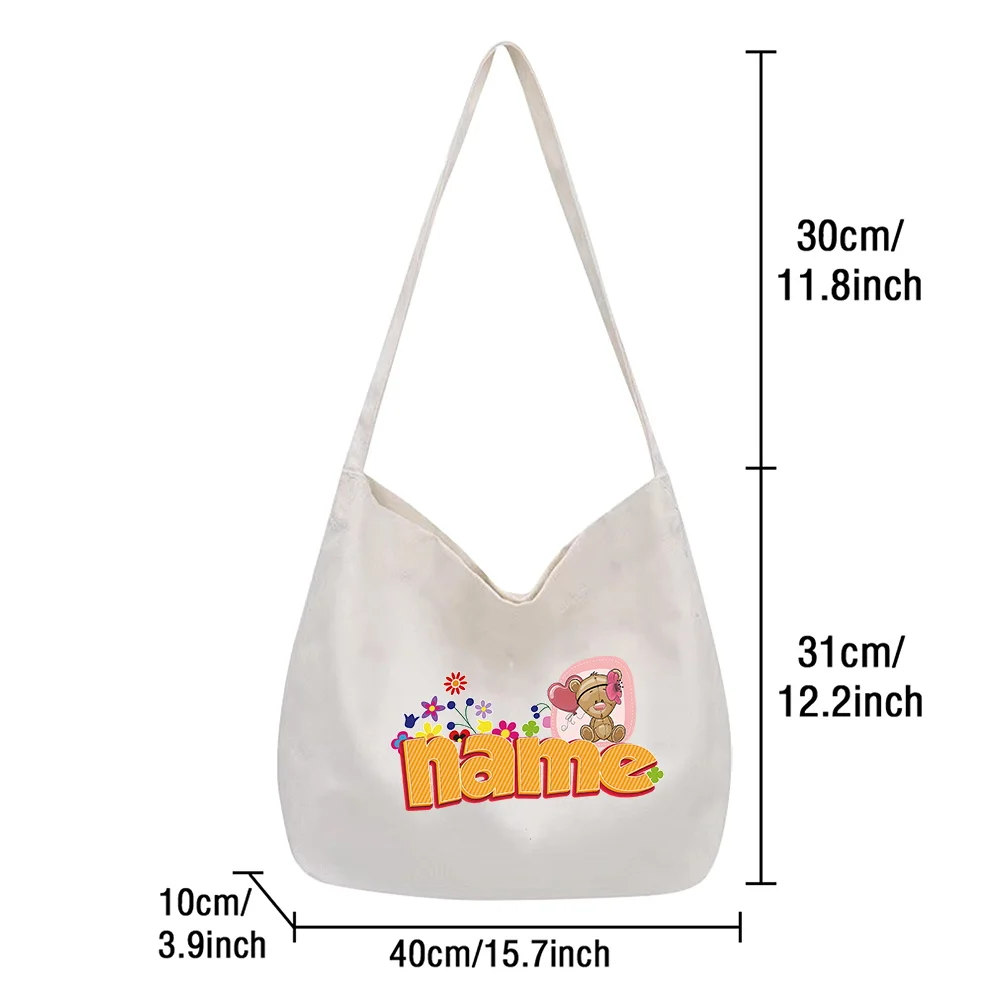 Customized Name Women's New Canvas Shoulder Bag Environmentally Friendly Multifunctional and Simple Shoulder Bag
