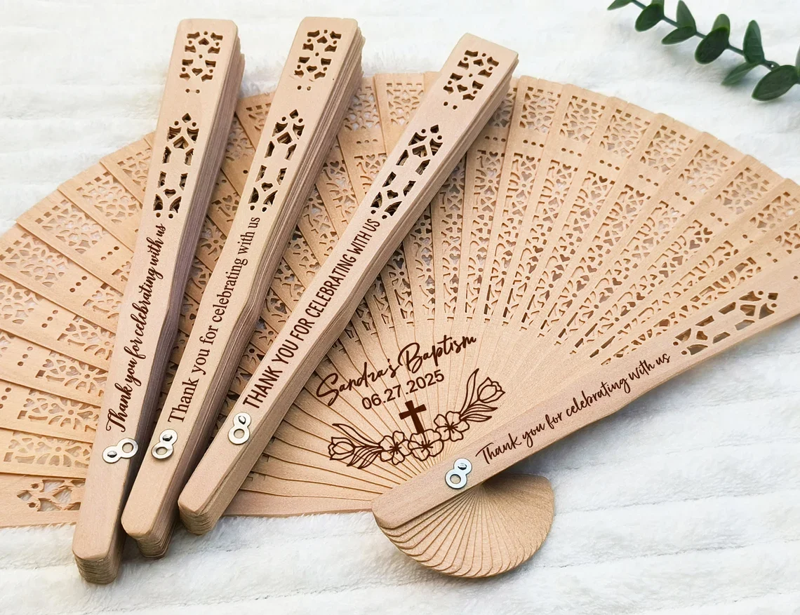 10/30/50Pcs Personalized Hand Fan Wedding, wooden folding hand fans, Party Decoration, Customized Fan Wedding Gifts For Guests