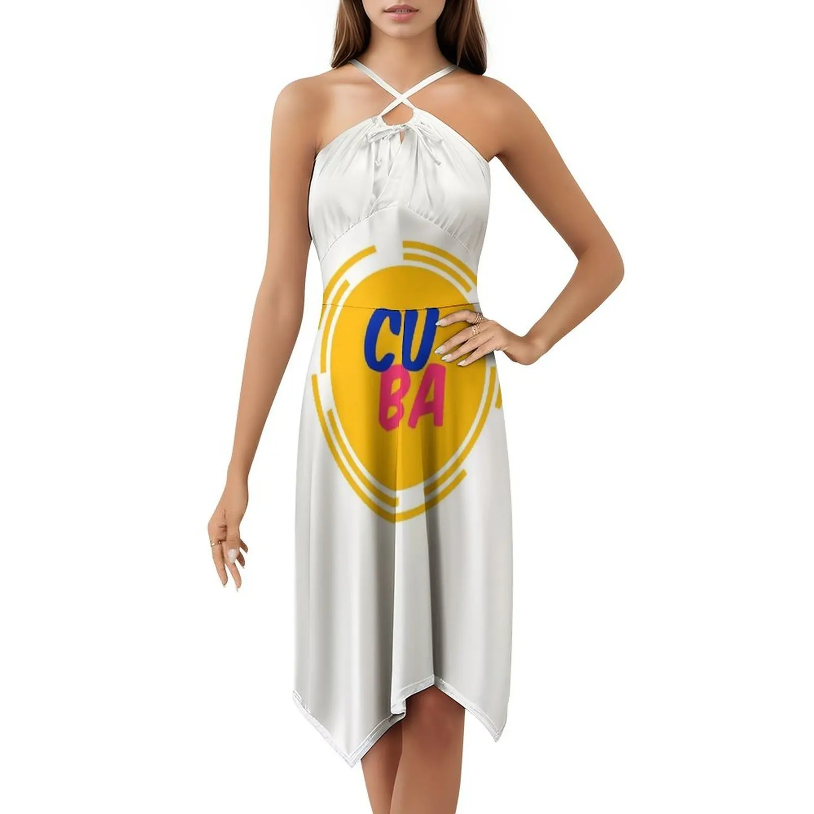 كوبا فستان عطلة مثير للنساء شاطئ حفلة عيد ميلاد فستان قصير المكسيك السفر البلدان فستان ألوان سعيدة للفتيات #5
