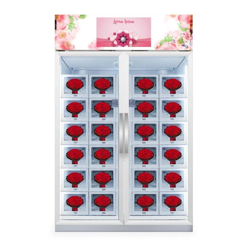 China Custom Flower Vending Machine Locker Fresh Flower Vending Machine Touch Screen Micron Smart Vending with Cooling System
