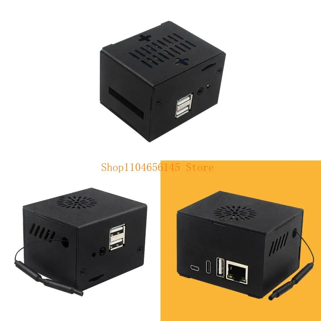 For Orange Pi Zero 3 Case with Cooling Fan Support Antenna Slot for Orange Pi Zero 3 Board Protector Alloy Enclosure