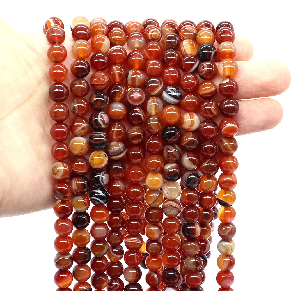 Natural Fantasy Dream Stripe Agates Round Beads Diy Bracelet Necklace for Jewelry Making Crafts Accessories 15