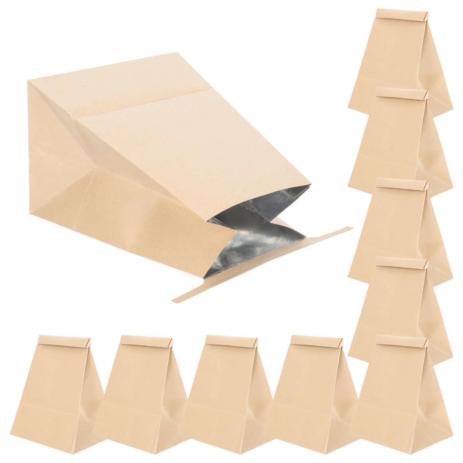 

10pcs Vomit Bag Kraft Paper Self Sealing Portable Large Capacity Waste Bags Travel Sickness Taxis Road