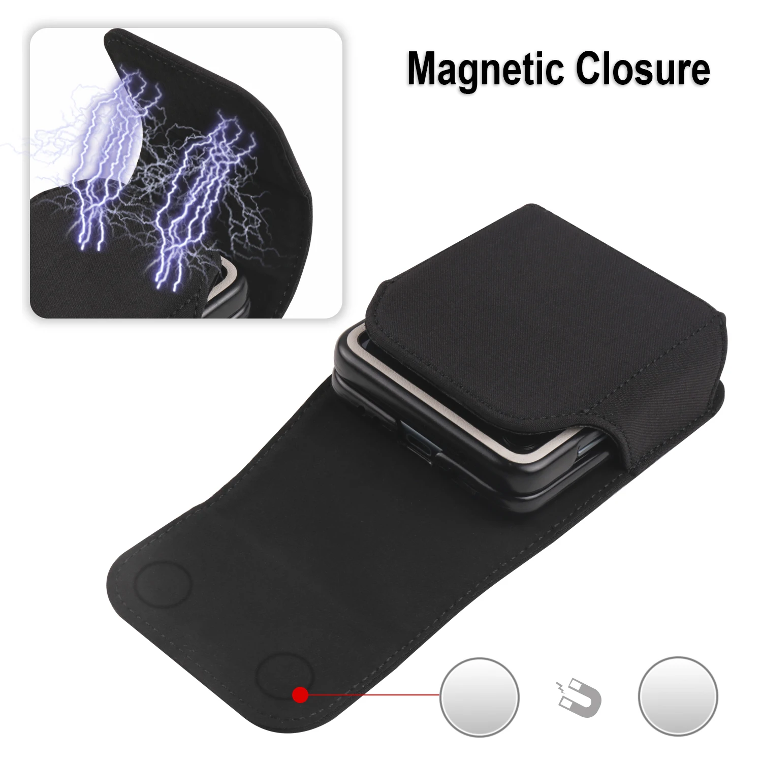 Belt Clip Case Waist Bag Cover For Samsung Galaxy Z Flip7 Flip6 7 6 5 4 3 5G,Moto Razr 60 50 40,Oppo Find N3 Flip Holster Pouch