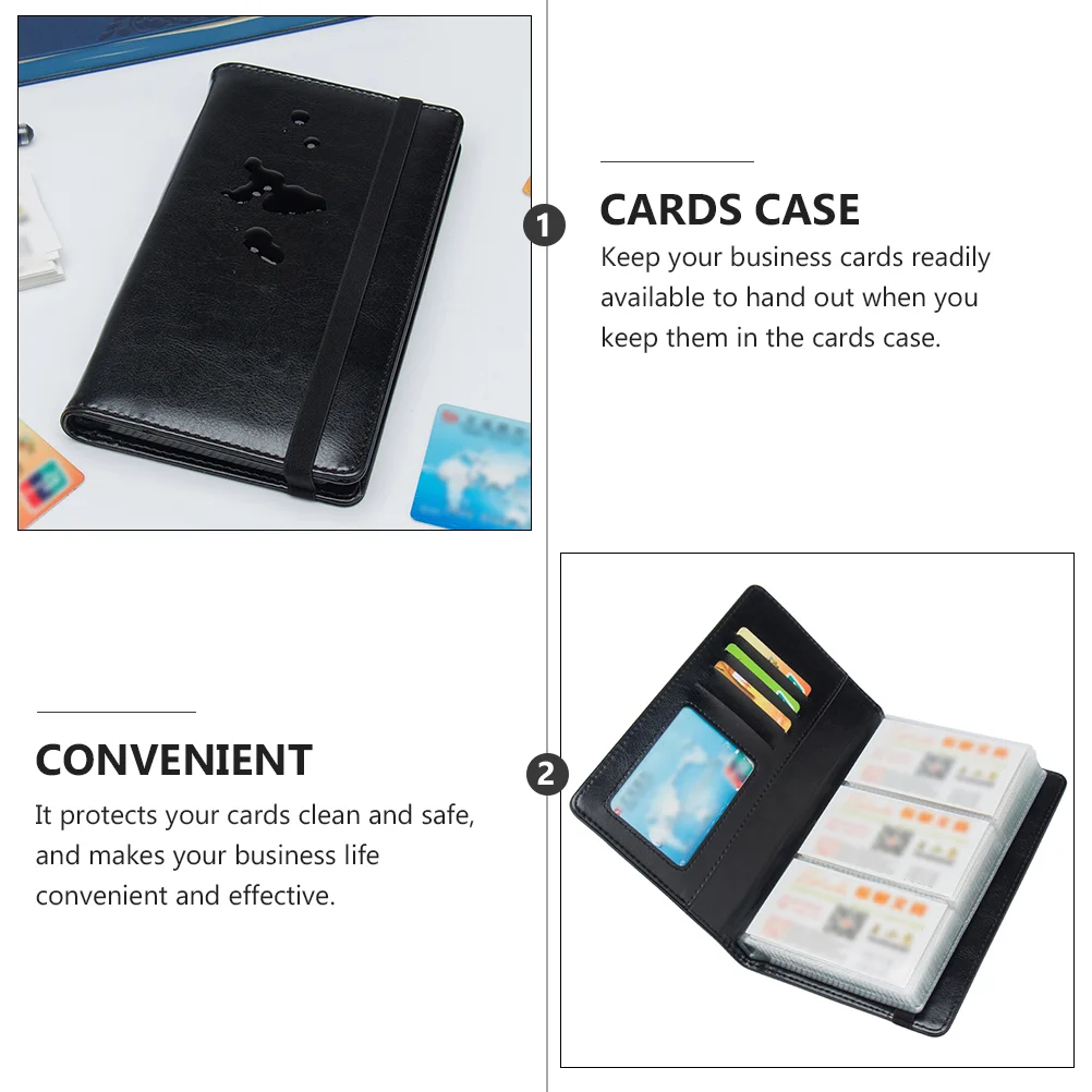 Business Card Album Name Cards Case PU Holder Book High Capacity Portable