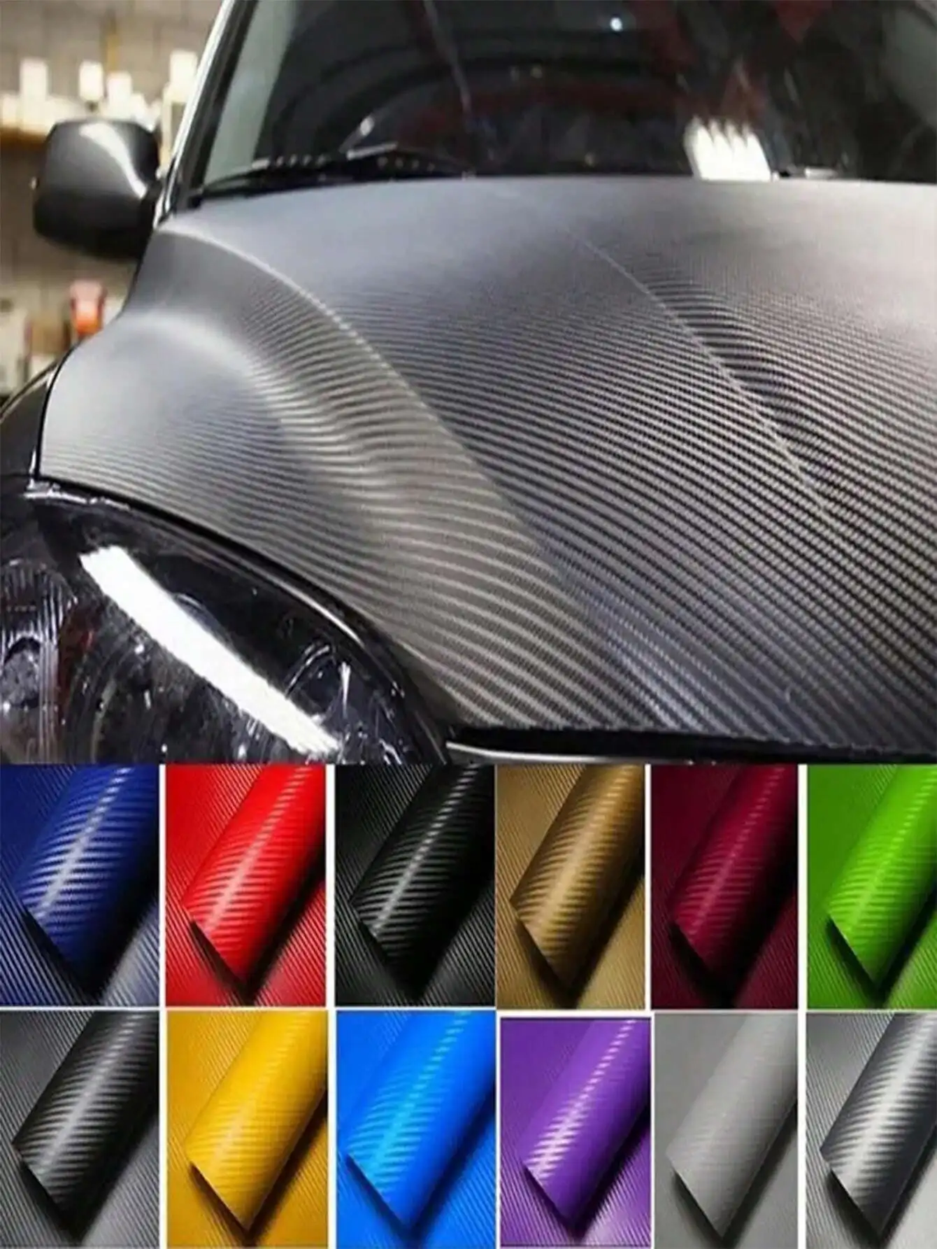 

1pc 30*127cm in-car 3D carbon fiber membrane transform your car