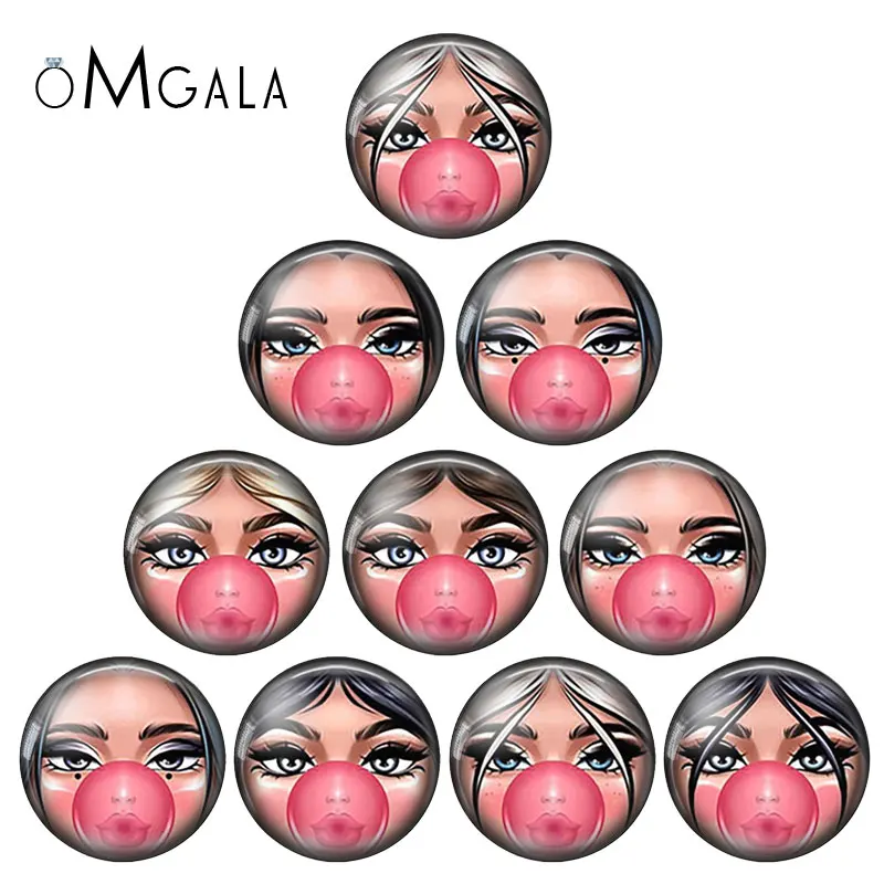 матрёшка matryoshka Russian Face Pattens 10pcs 12mm/18mm/20mm/25mm Round photo glass cabochon demo flat back Making findings