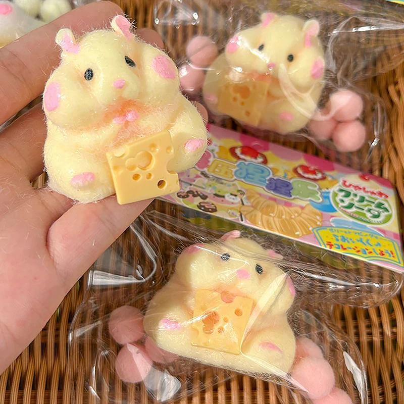 Kawaii Little Hamster Stress Relief Toys Soft Maltose Anti-stress Toy Elastic Rebound Toy For Adult Children Party Gifts