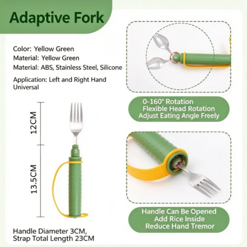 Arthritis Eating Utensils Weighted Fork Spoon Knife Elderly Hand Tremor Adaptive Simple Easy Grip Non Slip Daily Disability Aid