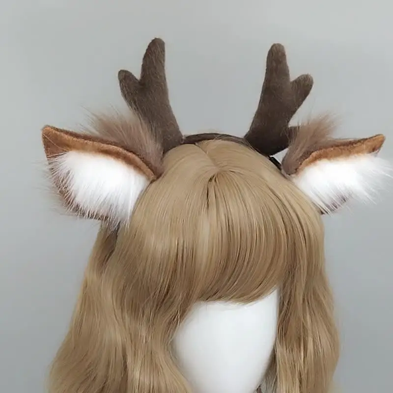 

1Pc Faux Fur Ears Bands Plush Deer Ear Head Hoops Warm Cute Hair Bands Useful Hair Hoops Colorful Decor Small Head Bands