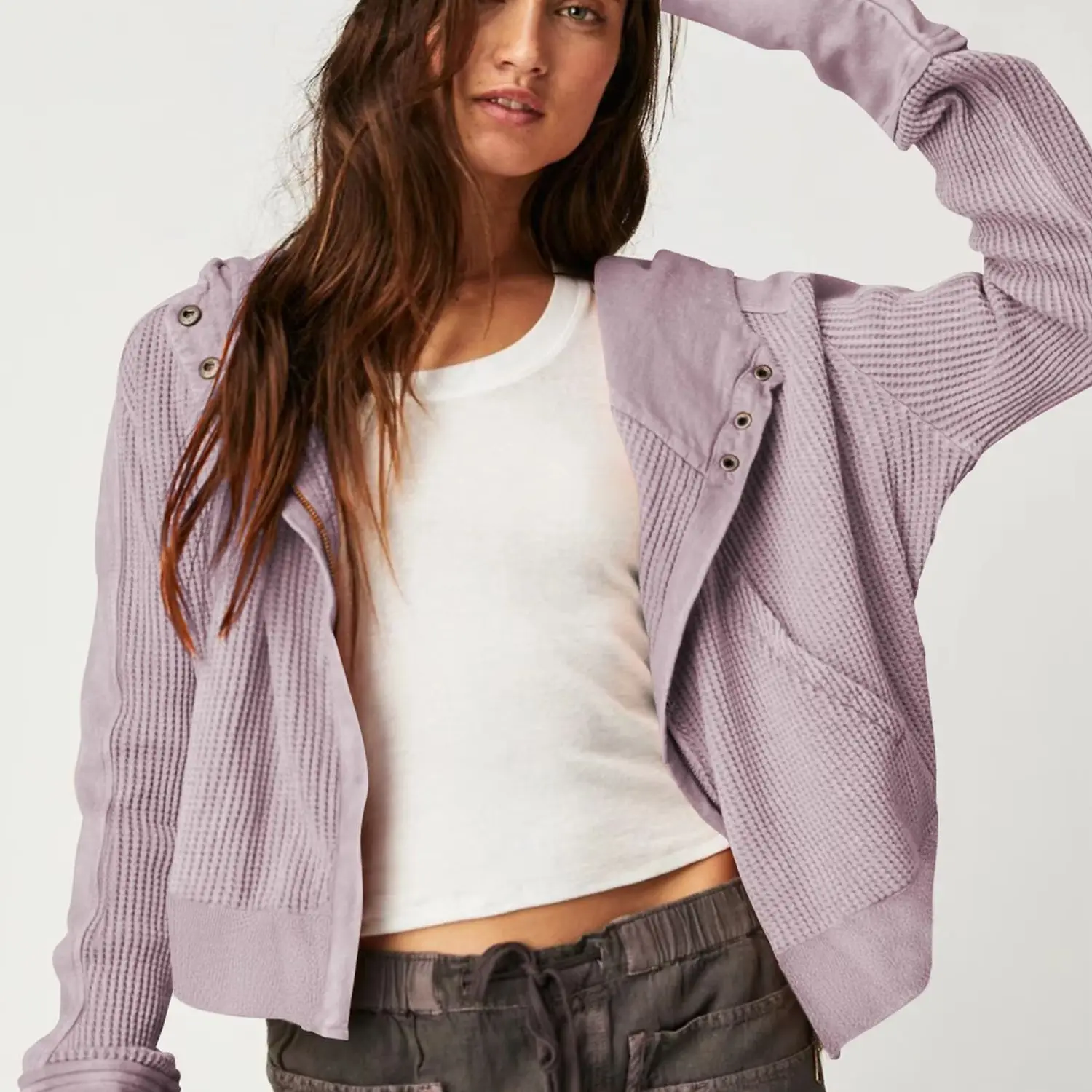 WXOY Women Loose Belted Cardigan Casual V Neck Long Sleeve Relaxed Fit Open Front Outerwear Kimono Style Jacket
