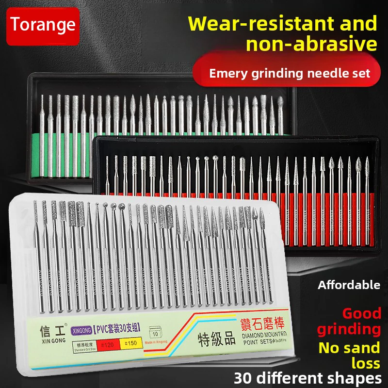 

3mm Diamond Sand Grinding Needle Alloy Jade Carving Tool Polishing Electric Grinding Rod Cylindrical Tip for Precision Work