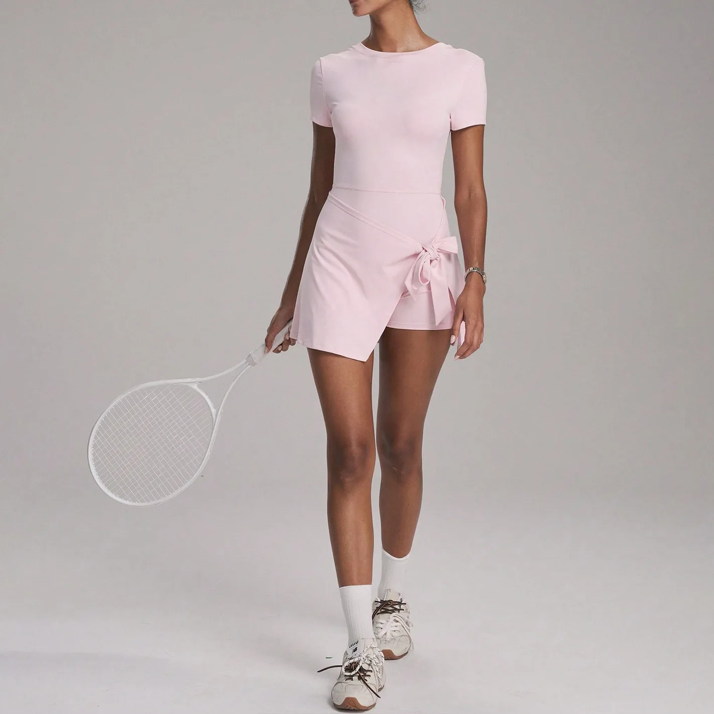 Yoga Jumpsuit Tight Fitting Beautiful Back Fake Two Pieces Outdoor Fitness Anti Glare Sports Tennis Skirt For Women Yoga Set