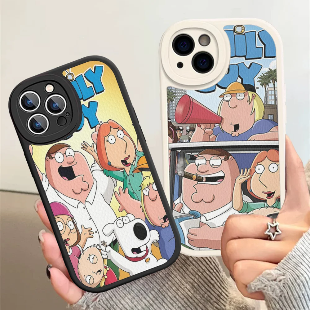 Family G-Guy P-Peter Phone Case Hard Leather For iPhone 14 13 12 Mini 11 14 Pro Max Xs X Xr 7 8 Plus Fundas