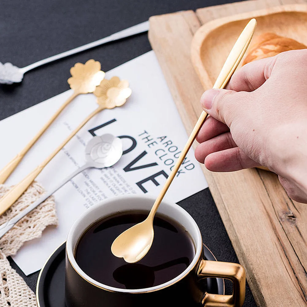 

12Pcs Coffee Stirring Spoon Stainless Steel Long Handle for Ice Tea Lemonade Ice Cream Cake Dessert Spoon Dishwasher Safe