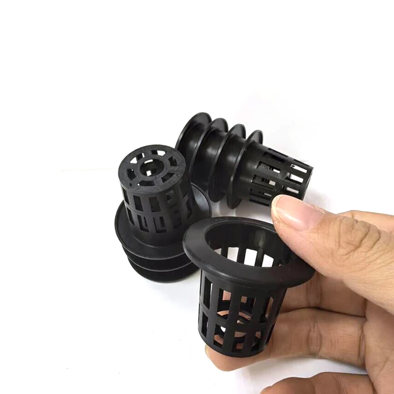 

Черная сетка для гидропонной толчки, пластиковая сетка для горшка, чашка 32 # Корзина-держатель для овощей Hydro Aeroponic Planting Clone Nursery Soilless