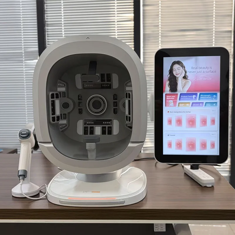 K33 AI Skin Analysis Device 3D Facial Skin Scanner 3 Cameras 15.6 Inch Screen 29 Detection Functions With Handheld Microscope