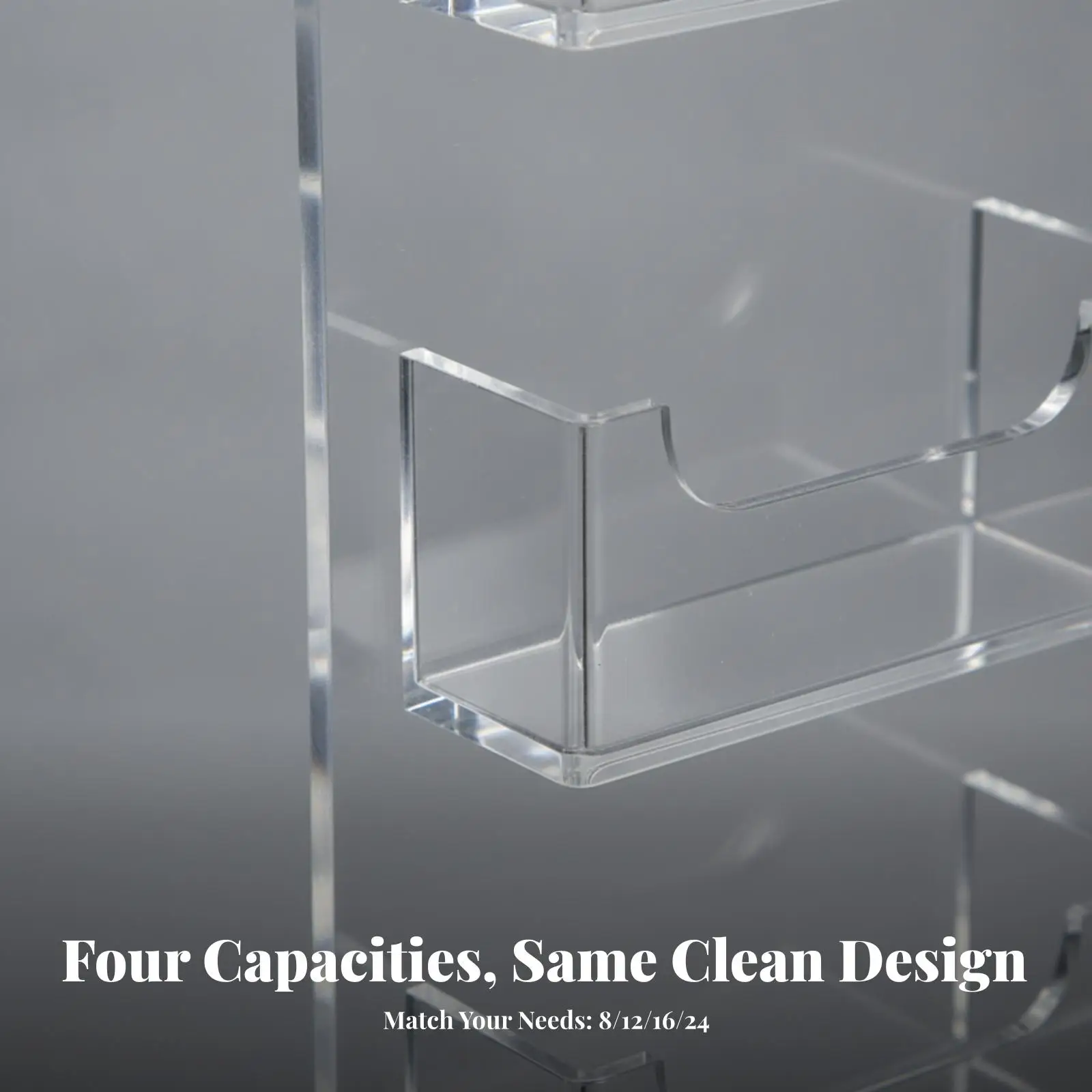 Wall Mount Clear Acrylic Name Card Display Rack with Open Front Slot Design for Business Cards Office Reception Lobby Storage