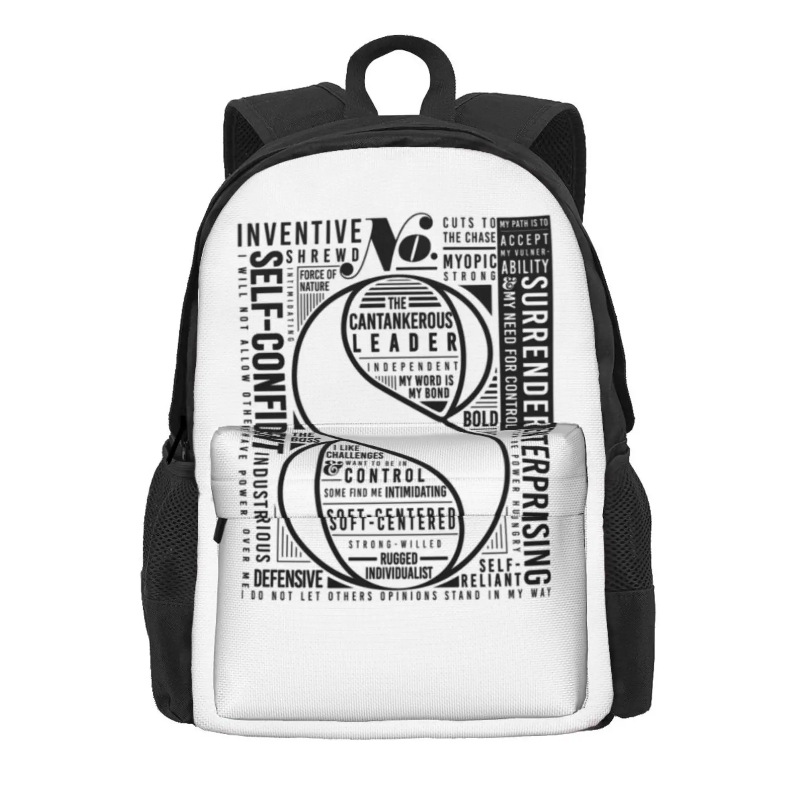 Enneagram 8 Personality Traits Graphic Hot Sale Schoolbag Backpack Fashion Bags Enneagram Types Enneagram Eight Enneagram 8