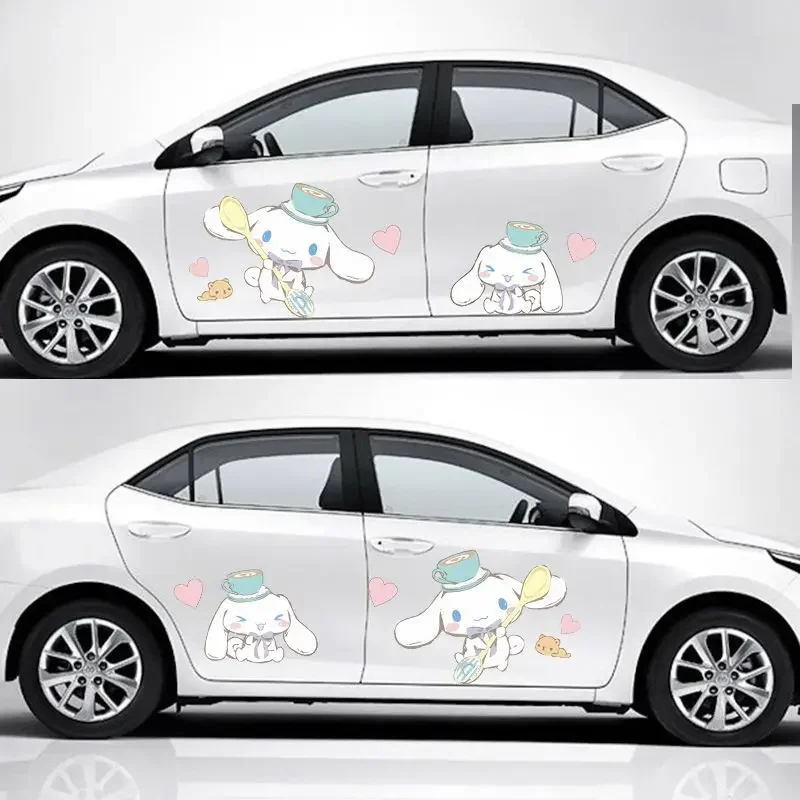 

Кавайная оригинальная автомобильная пленка Sanrio, автомобильная наклейка Cinnamoroll, мультяшное покрытие для автомобиля, наклейка для украшения кузова, милые аксессуары