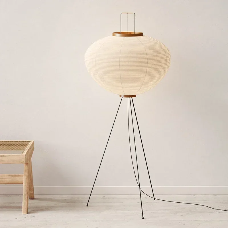 Noguchi Akari Rice Paper Floor Lamp Japanese Wabi Sabi Vintage Standing Light for Bedroom Living Room Bedside Classic Home Decor