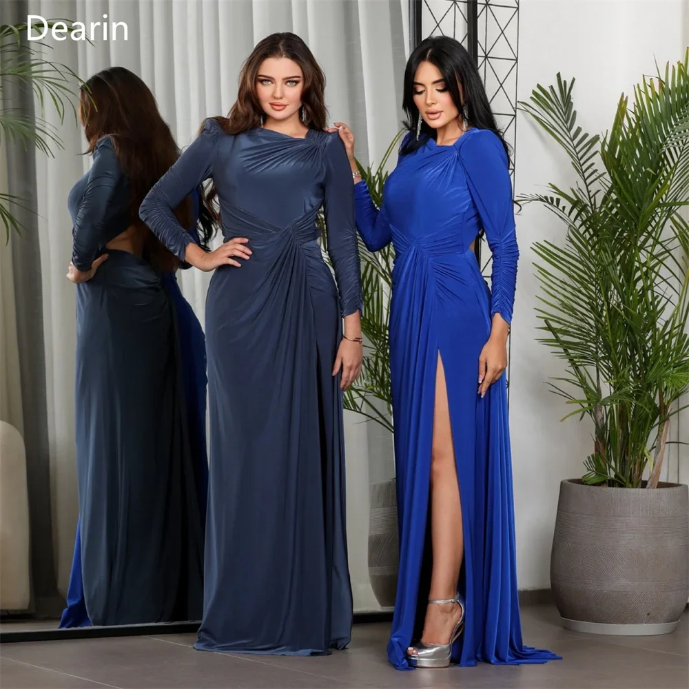 Formal Dress Dearin Asymmetrical Column Floor Length Skirts Knot Ruffle Bespoke Occasion Dresses Prom Saudi Arabia Evening Gown