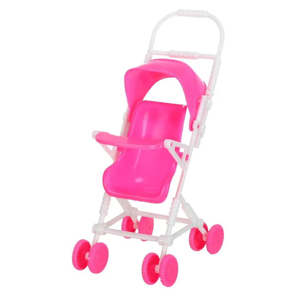 Toys Nursery Plastic Car Playing House Infant Carts Dollhouse Furniture Miniature Baby Stroller Dolls Accessories