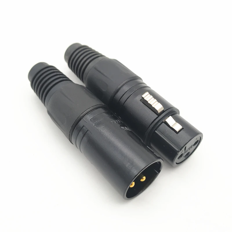 New NEUTRIK XLR Gold-Plated Cannon Plug60PCS/lot Three-Core Cannon Wire Microphone Connector XLR Balanced Wire Plug(Wire OD≤8mm)