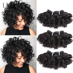 Short Bouncy Curly Human Hair Bundles 100% Human Hair Weft Brazilian Hair Weave Bundle Cheap short deep loose ocean wave bundles