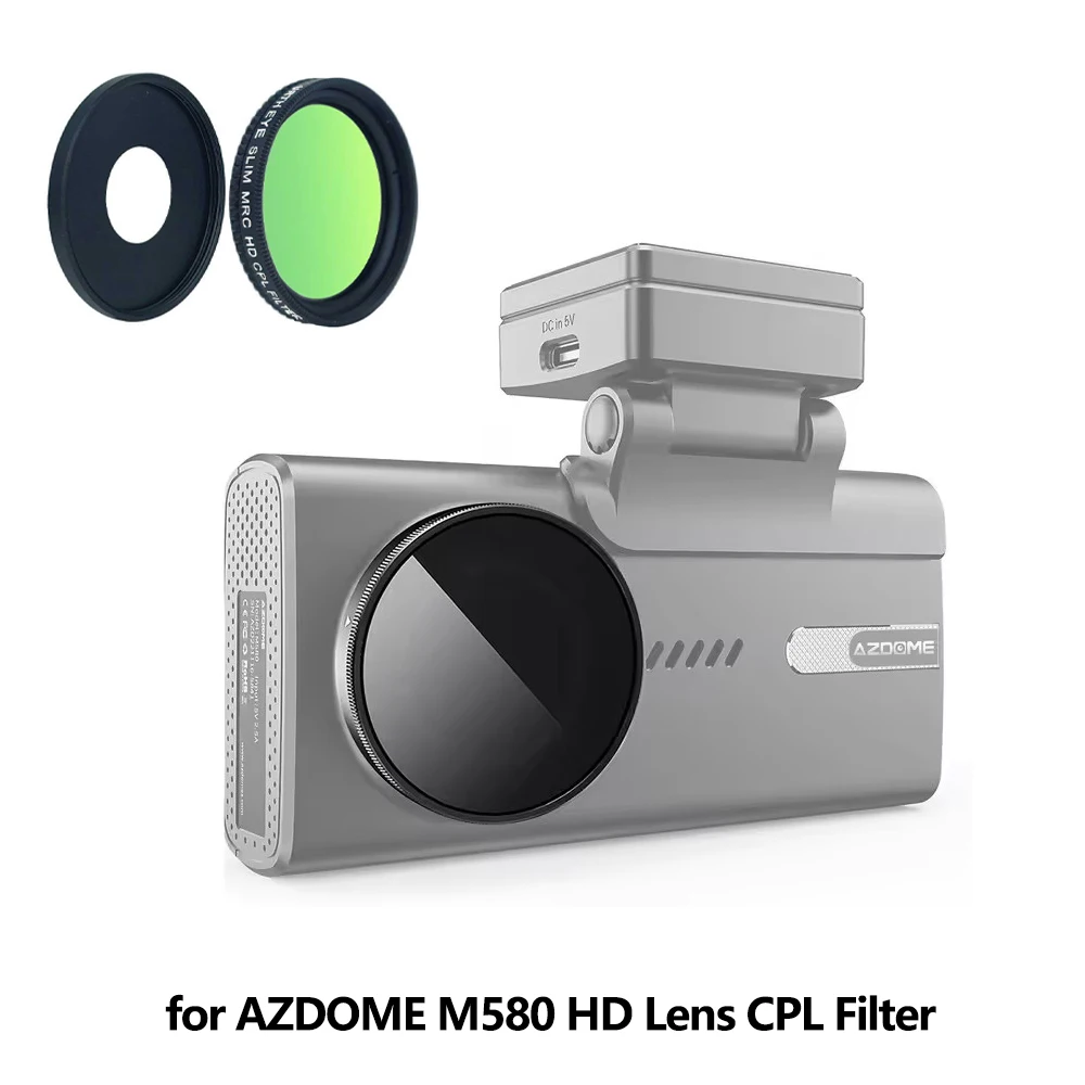 for AZDOME M580 5K Dash Cam HD Lens Dust Protection Anti Glare CPL Filter Ultra Slim for AZDOME M580 Camera Lens Filter