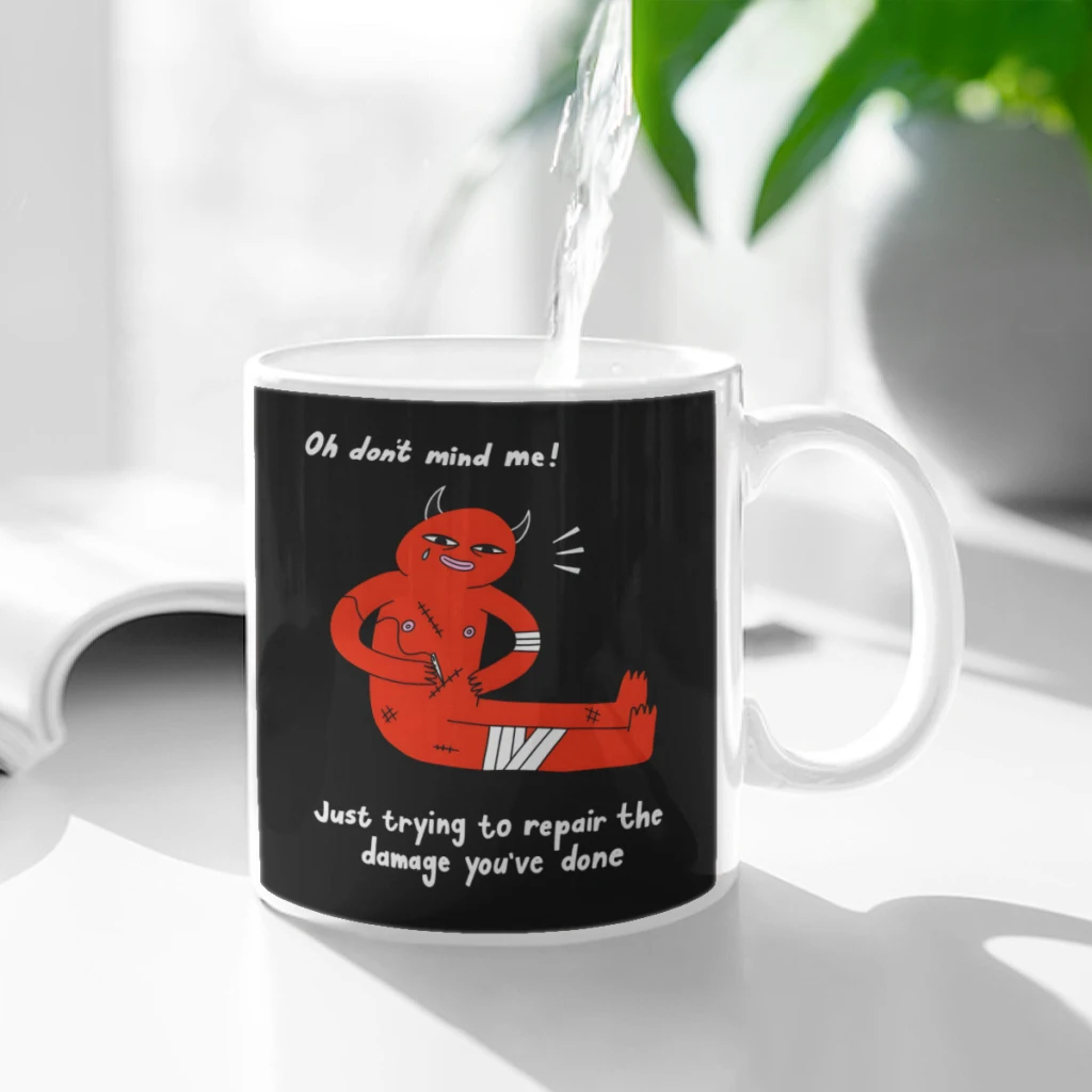 

Damage Ceramic Cup Coffee Oatmeal Breakfast Cup Creative Personality Mug