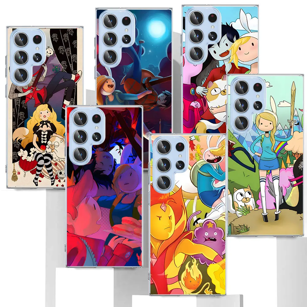 Adventure Fionna & Cake Time Case for Samsung Galaxy S23 S22 S21 S20 FE S24 Ultra S9 Plus S10 Lite S10e S8 TPU Soft Phone Cover