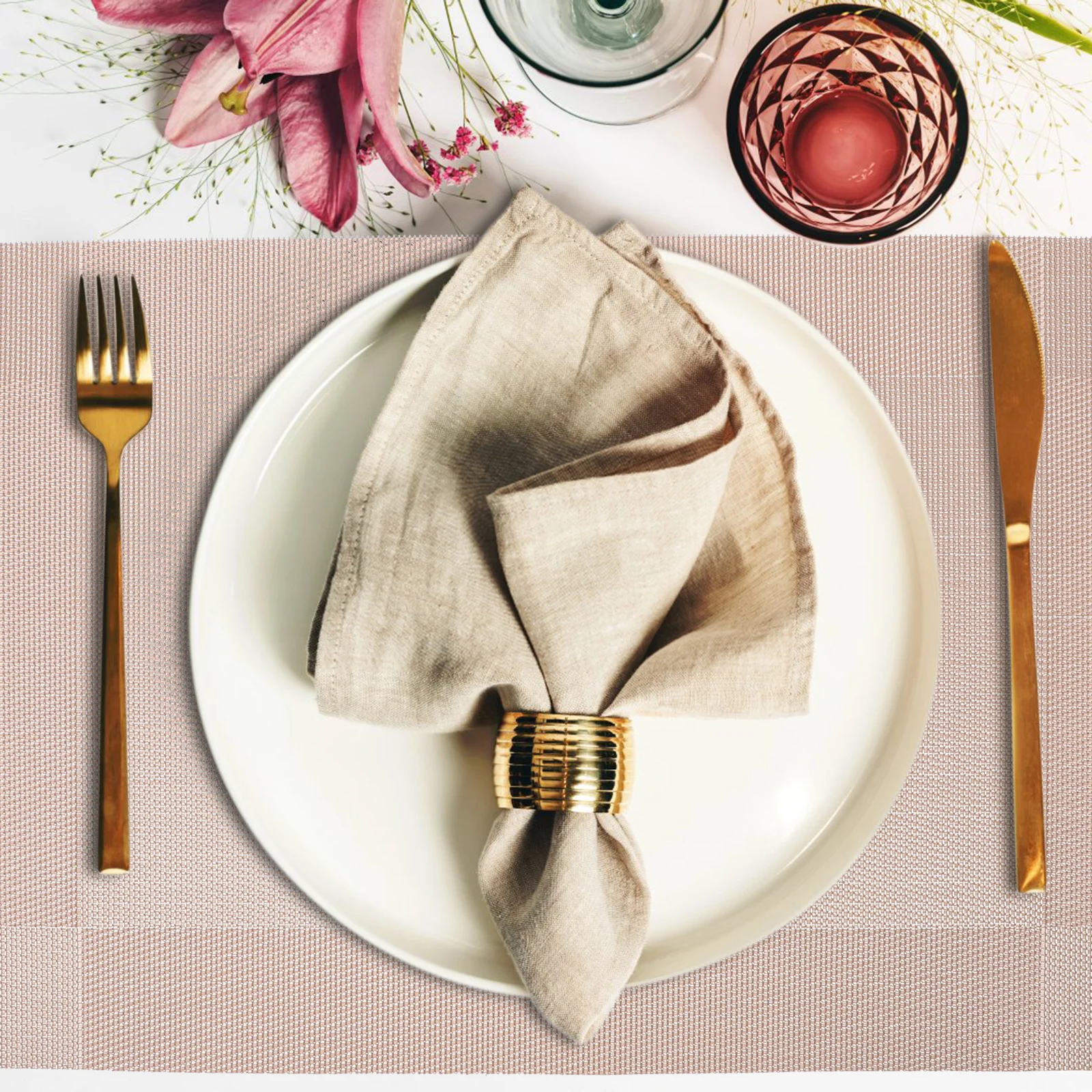 

6 Pcs Table Mat Place Mats Retro Kitchen Decor Stylish European Heat Resistant for Dining Home Hotel Restaurant