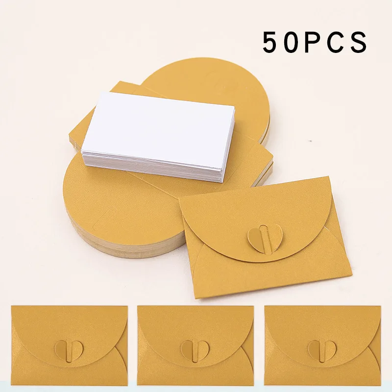 

50 комплектов мини-конвертов 9,6x6,5 см с карточками, цветные, из высококачественной перламутровой бумаги 250 г, для упаковки свадебных приглашений