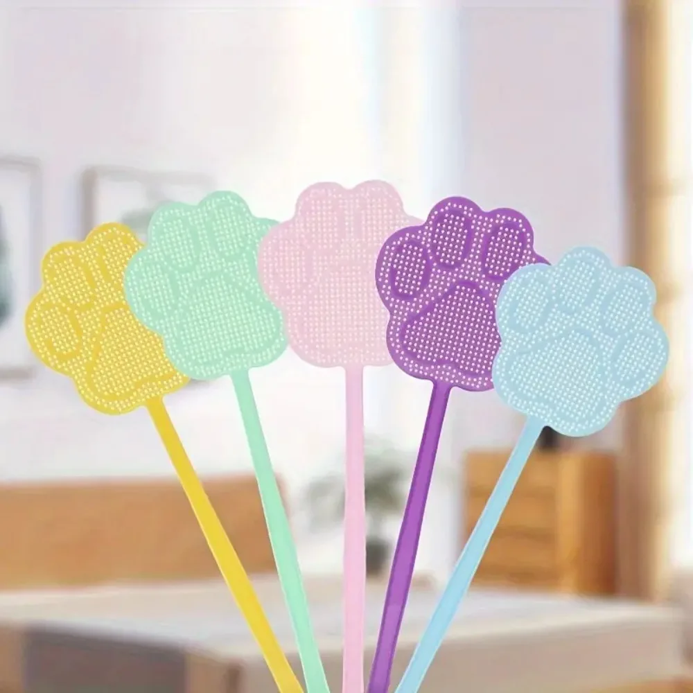 5pcs Beat Mosquito Killer Plastic Thickened Fly Swatter Cartoon Cute Fly-Killing Swatter Flexible Manual Flies-Racket Bedroom