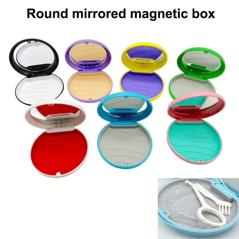 Braces Retainer Case Magnetic Plastic Tooth Box for Dental Aligners Travel Organizer Portable Storage For Kids and Adults